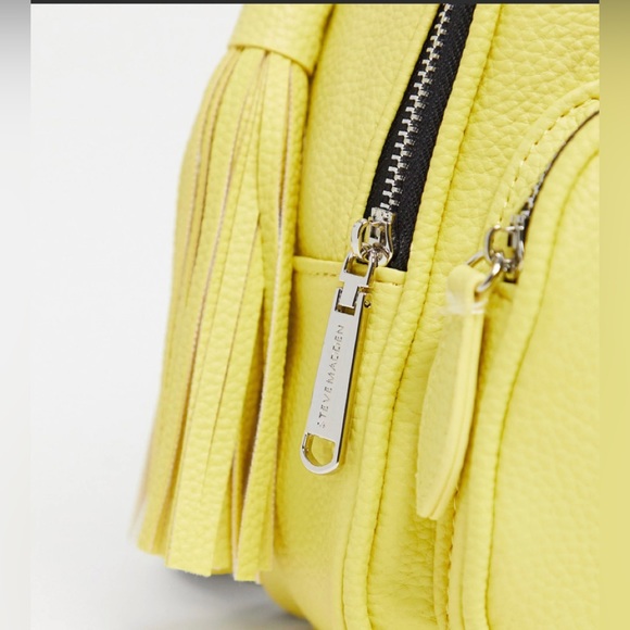 STEVE MADDEN logo mini tassel backpack in pastel yellow - Picture 2 of 11